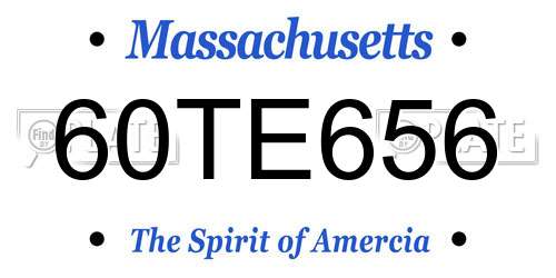 60TE656 Massachusetts License Plate