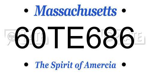 60TE686 Massachusetts License Plate