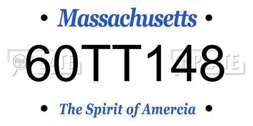 60TT148 Massachusetts License Plate