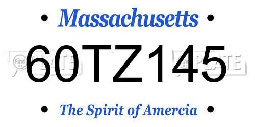 60TZ145 Massachusetts License Plate