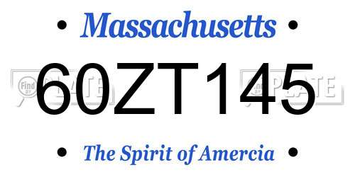 60ZT145 Massachusetts License Plate