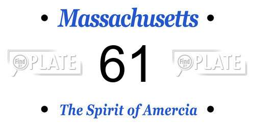 61 Massachusetts License Plate