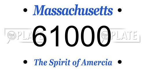 61000 Massachusetts License Plate