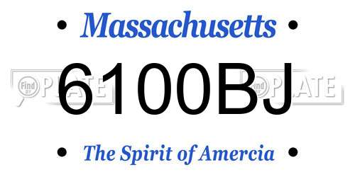 6100BJ Massachusetts License Plate