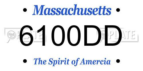 6100DD Massachusetts License Plate