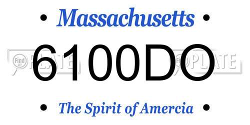 6100DO Massachusetts License Plate