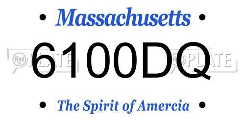 6100DQ Massachusetts License Plate