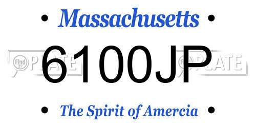 6100JP Massachusetts License Plate