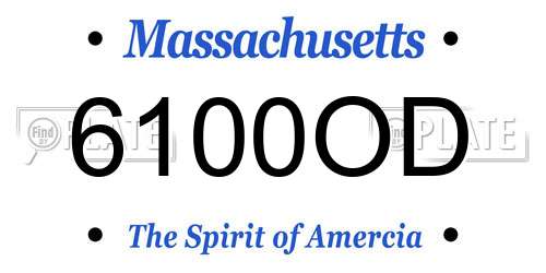 6100OD Massachusetts License Plate