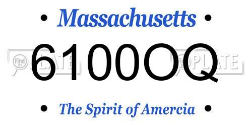 6100OQ Massachusetts License Plate
