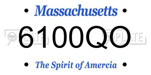 6100QO Massachusetts License Plate