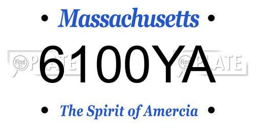 6100YA Massachusetts License Plate