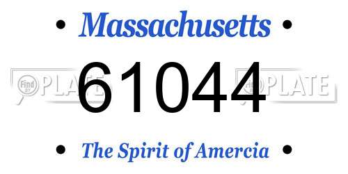 61044 Massachusetts License Plate