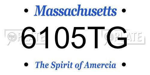6105TG Massachusetts License Plate