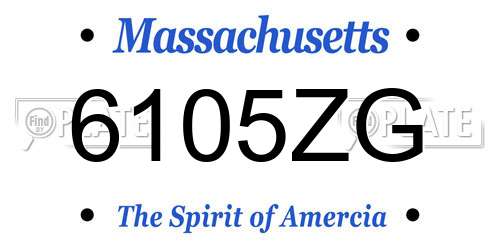 6105ZG Massachusetts License Plate