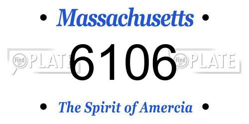 6106 Massachusetts License Plate