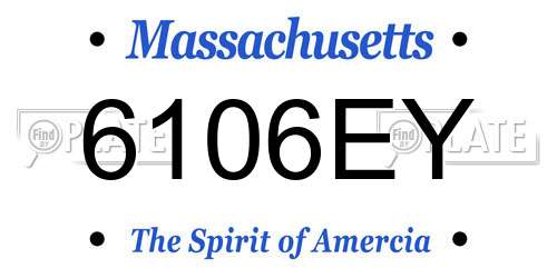 6106EY Massachusetts License Plate