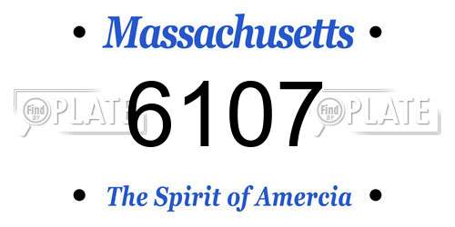 6107 Massachusetts License Plate