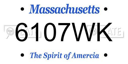 6107WK Massachusetts License Plate