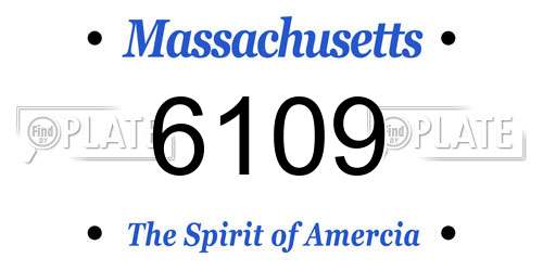 6109 Massachusetts License Plate