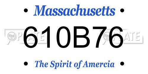 610B76 Massachusetts License Plate