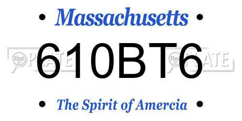 610BT6 Massachusetts License Plate