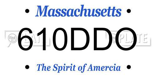610DDO Massachusetts License Plate