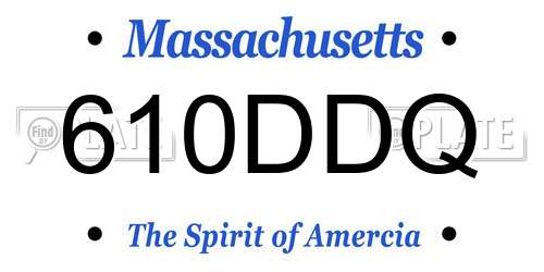 610DDQ Massachusetts License Plate