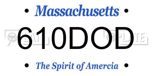 610DOD Massachusetts License Plate