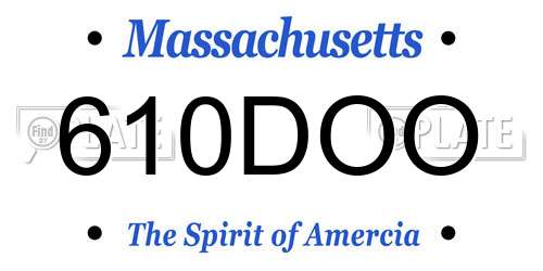 610DOO Massachusetts License Plate
