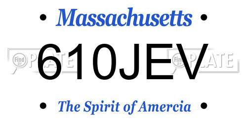 610JEV Massachusetts License Plate