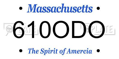 610ODO Massachusetts License Plate