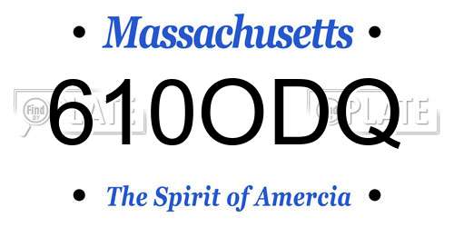 610ODQ Massachusetts License Plate