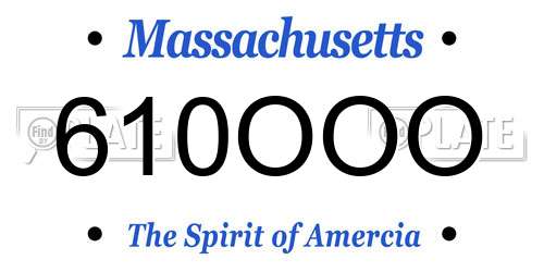 610OOO Massachusetts License Plate