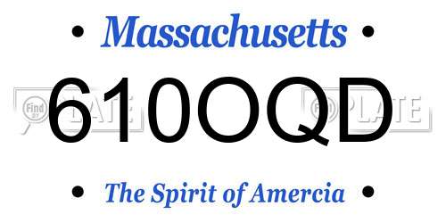 610OQD Massachusetts License Plate