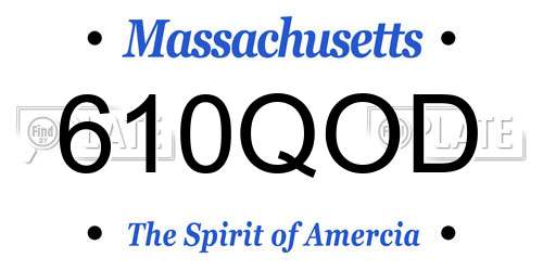 610QOD Massachusetts License Plate