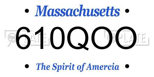 610QOO Massachusetts License Plate