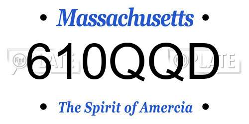 610QQD Massachusetts License Plate