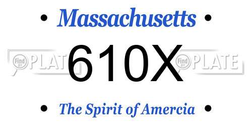 610X Massachusetts License Plate