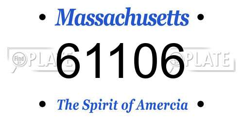 61106 Massachusetts License Plate