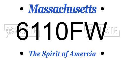 6110FW Massachusetts License Plate