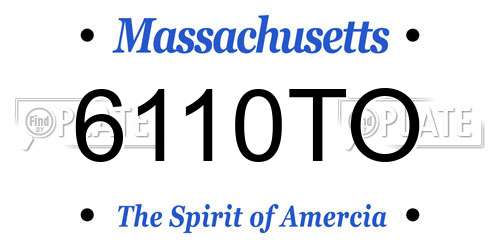 6110TO Massachusetts License Plate