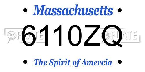 6110ZQ Massachusetts License Plate