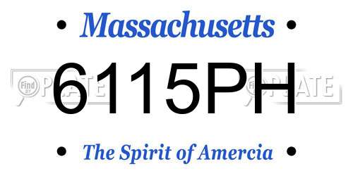 6115PH Massachusetts License Plate