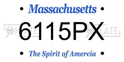 6115PX Massachusetts License Plate