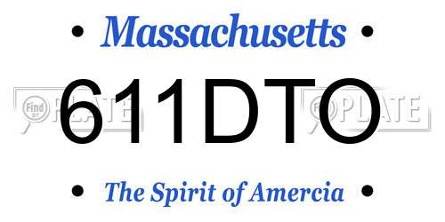 611DTO Massachusetts License Plate