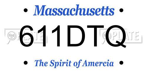 611DTQ Massachusetts License Plate