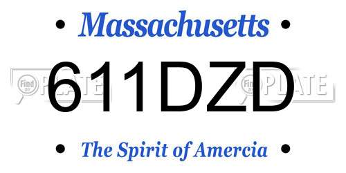 611DZD Massachusetts License Plate