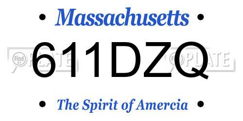 611DZQ Massachusetts License Plate