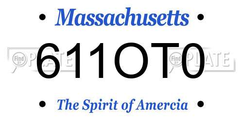 611OT0 Massachusetts License Plate